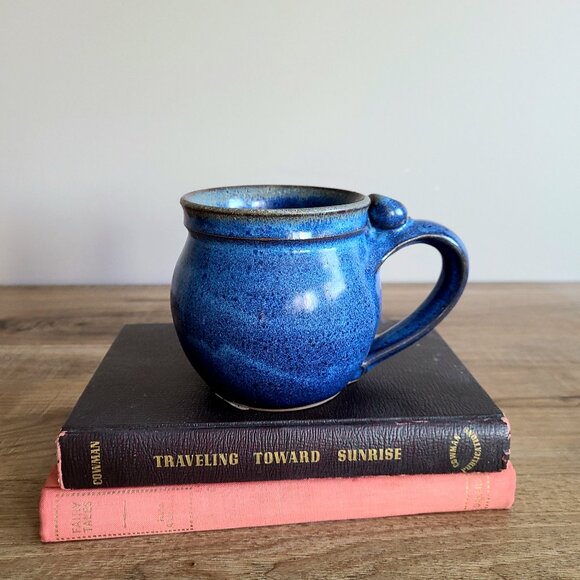 hand made pottery Other - Hand made blue ceramic mug. Signed pottery.